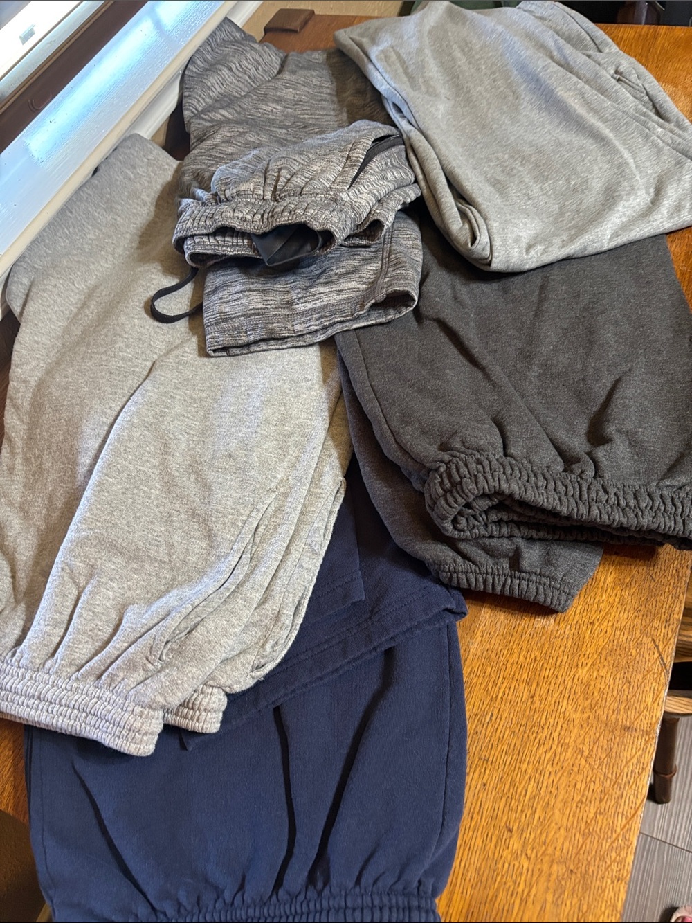 Mens Elastic Waist Jogger Pants - Gray, Charcoal & Navy